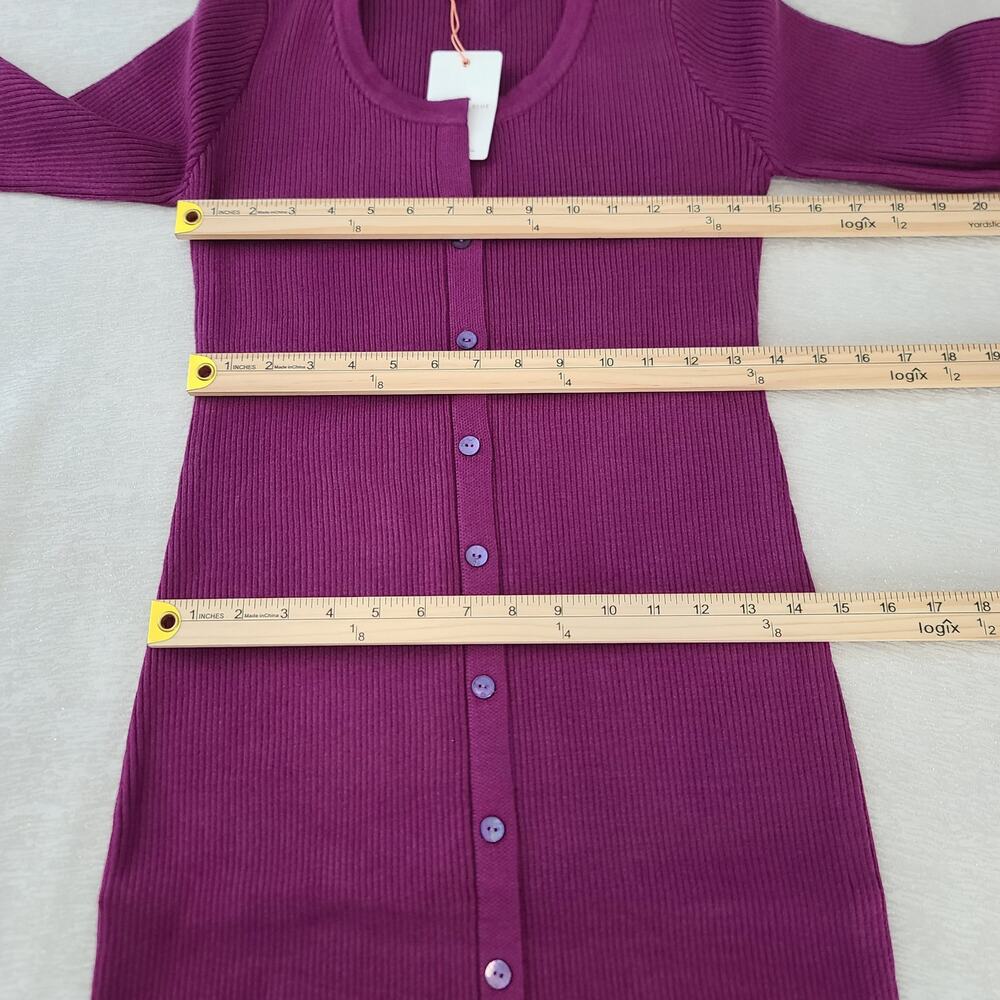Skies Are Blue Stitch Fix ribbed sweater dress purple NWT Size Large Office Cozy - Picture 6 of 10